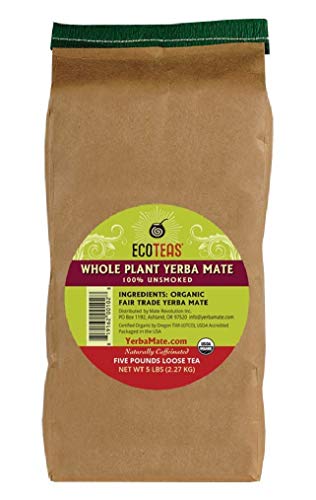 ECOTEAS Organic Yerba Mate Loose Tea Traditional Cut, 5 Pounds