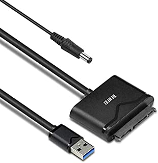 SATA to USB 3.0 Cable, BENFEI USB 3.0 to SATA III Hard Drive Adapter Compatible for 2.5 3.5 Inch HDD/SSD Hard Drive Disk and SATA Optical Drive with 12V/2A Power Adapter, Support UASP