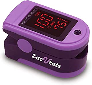 Zacurate Pro Series 500DL Fingertip Pulse Oximeter Blood Oxygen Saturation Monitor with Silicon Cover, Batteries and Lanyard (Mystic Purple)