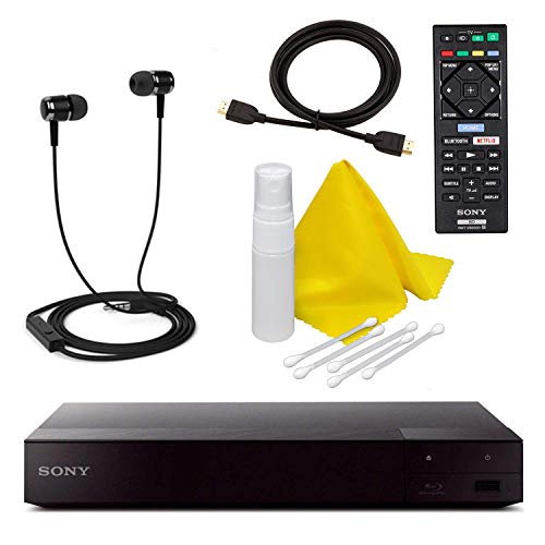 Sony BDP-S6700 4K Upscaling 3D Streaming Blu-ray Disc Player with Built in WiFi - 5 Pack Kit - Remote Control - 5 Pc Cleaning Kit - High Speed HDMI Cable - Xtreme Ear Buds (1 Year Warranty)