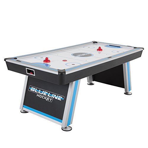 Triumph Blue-Line 7' Air-Powered Hockey Table with 100V Motor and Includes Two Hockey Pushers and Two Pucks