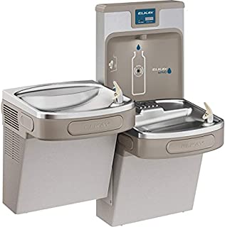 Elkay LZSTL8WSLP Enhanced EZH2O Bottle Filling Station, & Versatile Bi-Level ADA Cooler, Filtered 8 GPH Light Gray