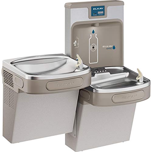 Elkay LZSTL8WSLP Enhanced EZH2O Bottle Filling Station, & Versatile Bi-Level ADA Cooler, Filtered 8 GPH Light Gray