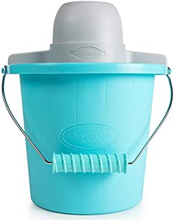 Nostalgia PICM4BG Electric Ice Cream Maker With Easy-Carry Handle Makes 4-Quarts In Minutes, Frozen Yogurt, Gelato  Blue