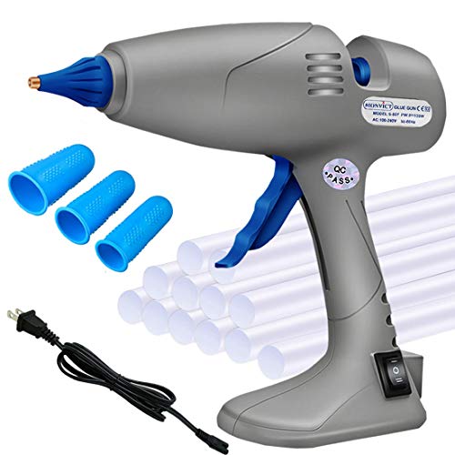 Hot Glue Gun - Monvict Full Size 80/120W Craft Glue Gun, Dual Power Heavy Duty Hot Melt Glue Gun Corded & Detachable Cord Use, Base Stand Industrial Hot Glue Gun for DIY Crafts with 12 Glue Sticks