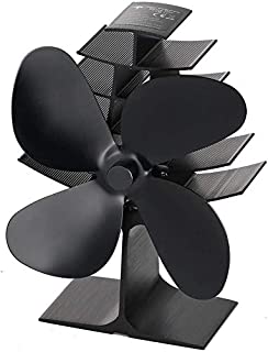 Heat Powered Wood Stove Fan with 4-Blade, Quiet Fireplace Wood Burning Eco-Friendly Fan for Home High Efficient Heat Distribution