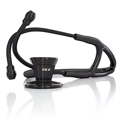 MDF Classic Cardiology Dual Head Stethoscope - with Stainless Steel Chestpiece and Headset - BlackOut (MDF797-BO)