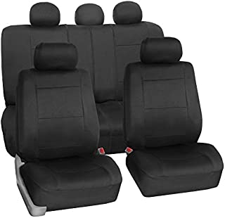 FH Group FB083BLACK115 Full Set Seat Cover (Neoprene Waterproof Airbag Compatible and Split Bench Black)