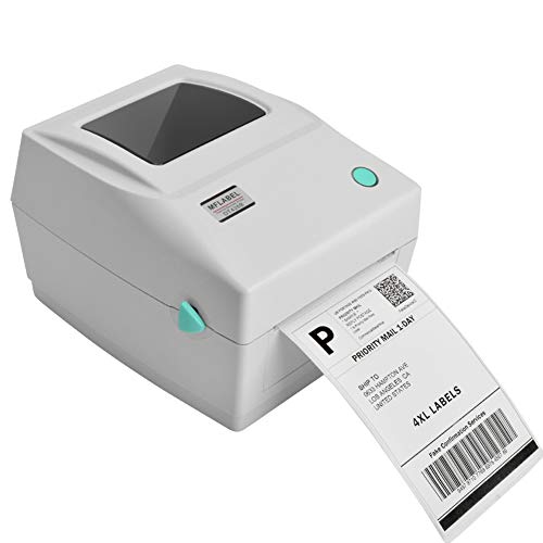 MFLABEL Label Printer, 4x6 Thermal Printer, Commercial Direct Thermal High Speed USB Port Label Maker Machine, Etsy, Ebay, Amazon Barcode Express Label Printing,White