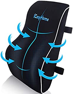 iCozyHome Lumbar Support Pillow for Chair, Lower Back Pillow, Memory Foam Lumbar Pillow for Back Pain, Orthopedic Back Cushion for Computer Chair, Gaming Chair, Office Chair, Car, Mesh Washable Cover