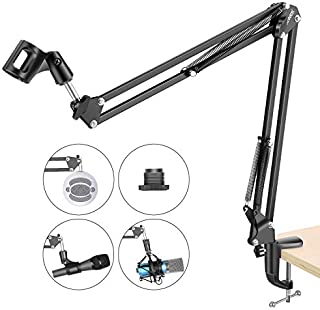 NEEWER Adjustable Microphone Suspension Boom Scissor Arm Stand, Max Load 1 KG Compact Mic Stand Made of Durable Steel for Radio Broadcasting Studio, Voice-Over Sound Studio, Stages, and TV Stations