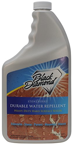 Durable Water Repellent Penetrating Sealer: Concrete Driveways, Brick, Masonry, Pavers. Protects Surface up to 10 Years. Black Diamond Stoneworks. (1-Quart)