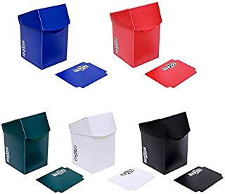 5 Totem Pro 100+ Size Deck Boxes in Assorted Colors - Fits Pokemon, Yu-Gi-Oh, and Magic The Gathering Cards - Durable Plastic Won't Bend Or Break - Perfect As Party Favors Or Kids Birthday Gifts