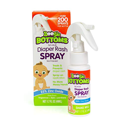 Diaper Rash Cream Spray by Boogie Bottoms, Travel Friendly No-Rub Touch Free Application for Sensitive Skin, from The Maker of Boogie Wipes, Over 200 Sprays per Bottle, 1.7 oz