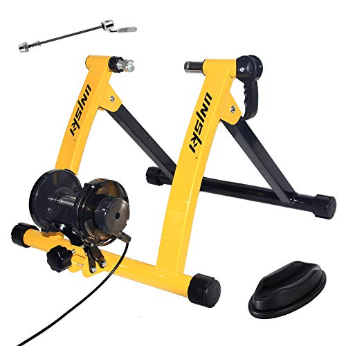 Unisky Bike Trainer Stand Indoor Exercise Bicycle Training Stand Magnetic Riding Stand with 6 Level Resistance for Mountain & Road Bike