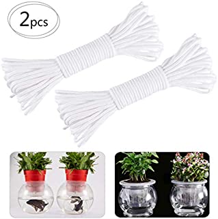 Alphatool Total 130ft Self Watering Wick Cord- 2Pcs 65 Feet Auto Drip Irrigation Waterer Rope String DIY Self-watering Automatic Water Wicking Hydroponic System Device for Vacation Potted Plant Sitter