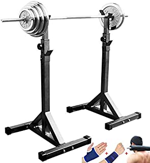 YUSDP Heavy Barbell Rack- 6 Levels Adjustable, Sturdy Steel Material, Non-Slip Rubber Mat Design- Removable Easy to Store, 660 Lbs Max Load- for Commercial Use