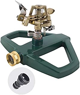 Melnor 65067-AMZ Pulsating Sprinkler with QuickConnect Product Adapter, Amazon Bundle, Metal Base