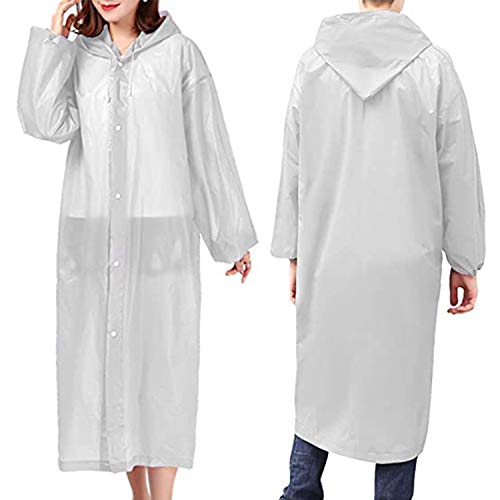 Livino (2 Pack) Reusable Rain Ponchos for Adults - 100% Waterproof Heavy Duty Emergency Breathable Raincoats