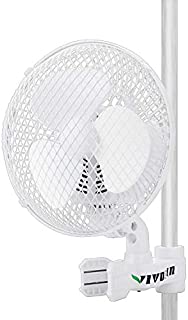 VIVOSUN Patented 6 Inch Clip on Oscillating Fan Fit for 0.59 to 1 Inch Grow Tent Pole with 2-Speed Control