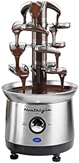 Nostalgia Stainless Steel Cascading Fondue Fountain, 2-Pound Capacity, Easy To Assemble 4 Tiers, Perfect For Chocolate, Nacho Cheese, BBQ Sauce, Ranch, Liqueurs, 2 lb