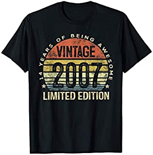 14 Year Old Gifts Vintage 2007 Limited Edition 14th Birthday T-Shirt