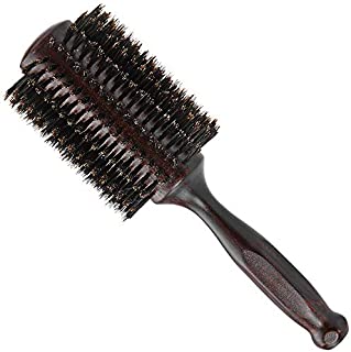 Large Round Blow Dry Brush - Boar Bristle, Solid Wood Barrel, Professional Anti-Static Roller Hair Brush for Styling and Blow Drying  3, 18 Row, For Long Hair - By Cantor