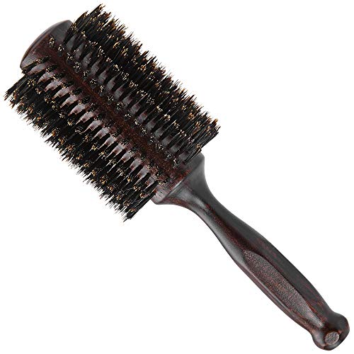 Large Round Blow Dry Brush - Boar Bristle, Solid Wood Barrel, Professional Anti-Static Roller Hair Brush for Styling and Blow Drying  3, 18 Row, For Long Hair - By Cantor