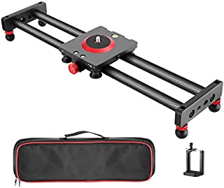 Neewer Camera Slider Carbon Fiber Dolly Rail, 19.7 inches/ 50 Centimeters with 4 Bearings for Smartphone Nikon Canon Sony Camera 12lbs Loading