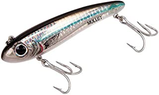 Bomber Lures Mullet Slow-Sinking Twitch/Walking Saltwater Fishing Lure - Excellent for Speckled Trout, Redfish, Stripers and More, 3 1/2 Inch, 5/8 Ounce, Silver Mullet