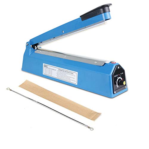 Manual Impulse Heat Sealer 12 inch,Impulse Heat Sealing Machine for Self Sealing Plastic Poly Cellophane Mylar Shrink Wrap Clip Bags (12 inch)