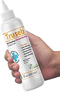 Truseb | #1 Ear Cleaner ADVANCED PLUS Solution Formula for Cats and Dogs, Pet Cleaning Ear Wash + Aloe, Ear Infection Treatment, Yeast, Mite, Odor, Itching, Otitis Externa, Wax,Antibacterial Antifung