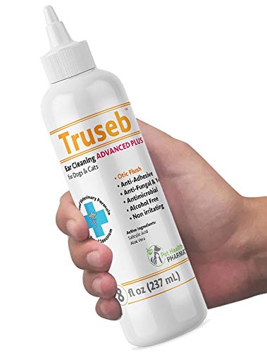 Truseb | #1 Ear Cleaner ADVANCED PLUS Solution Formula for Cats and Dogs, Pet Cleaning Ear Wash + Aloe, Ear Infection Treatment, Yeast, Mite, Odor, Itching, Otitis Externa, Wax,Antibacterial Antifung