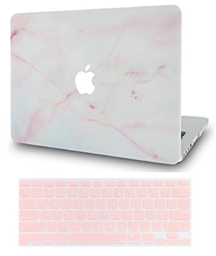 LuvCase 2 in 1 Laptop Case for MacBook Air 13 Inch (2018-2020) (Touch ID) A1932 Retina Display Rubberized Plastic Hard Shell Cover & Keyboard Cover (Pink Marble)