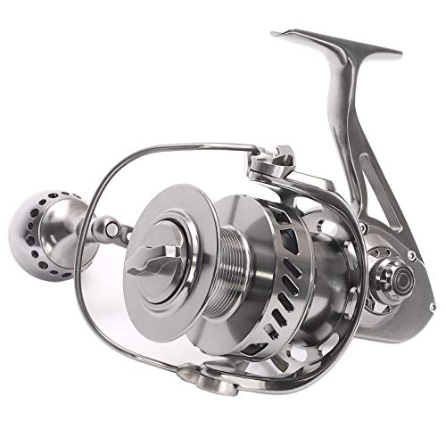 CNC Full Metal Spinning Fishing Reel Powerful Freshwater Saltwater Reel 17kg or 37lbs Long Cast Big Game Boat Fishing 12 Stainless Steel Ball Bearings Size 3000 16lbs-150yards