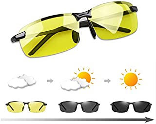 Men's Photochromic Polarized Sunglasses Day and Night Driving Sports Glasses