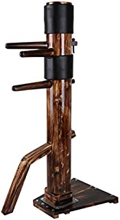 Flex HQ Adjustable Height Wing Chun Dummy Mook Yan Jong IP Man Wood Training Target Dark Brown