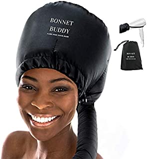 Bonnet Hood Hair Dryer Attachment - Extra Large Soft Adjustable Hair Dryer Attachment for Handheld Hair Dryer - for Natural Textured Curly Hair - Deep Conditioning and Drying Heat Cap - Bonnet Buddy