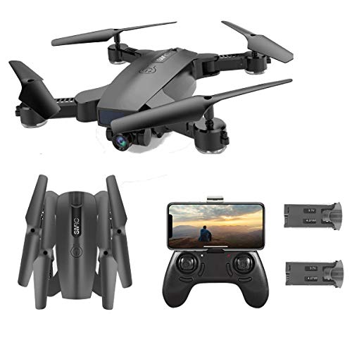 SGOTA RC Drone with Dual 720P HD 2mp Cameras Foldable FPV WiFi RC Quadcopter 2.4Ghz Remote Control Drone with Follow Me Mode (Dual Batteries)