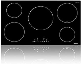 Electric Cooktop, thermomate 36 Inch Built-in Induction Stove Top, 240V Electric Smoothtop with 5 Boost Burner, 9 Heating Level, Timer, Kid Safety Lock, Keep Warm Function, Dual ETL & FCC Certificated