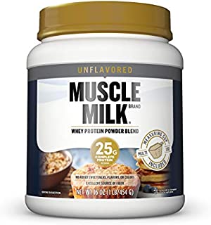 Muscle Milk 100% Whey Protein Powder Blend, Unflavored, 25g Protein, 1lb