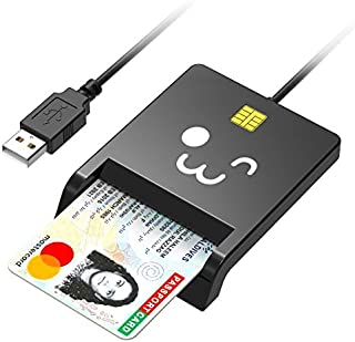 USB CAC Smart Card Reader, DOD Military USB Common Access CAC Smart Card Reader, Compatible with Windows, Mac OS, Linux