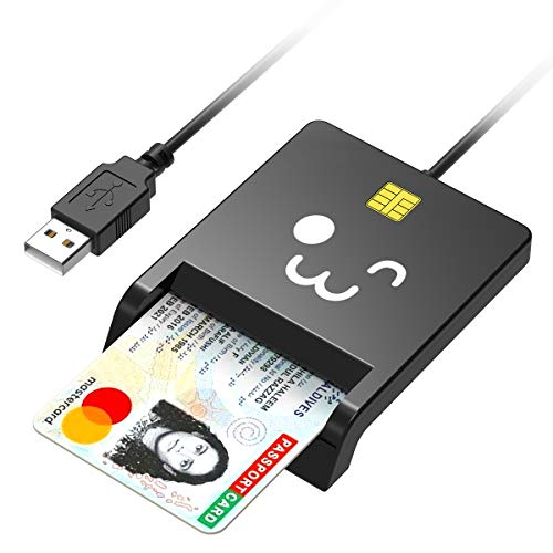 USB CAC Smart Card Reader, DOD Military USB Common Access CAC Smart Card Reader, Compatible with Windows, Mac OS, Linux