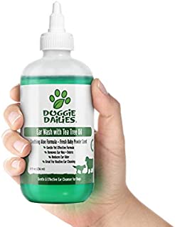 Doggie Dailies Pet Ear Cleaner, Tea Tree Oil, Witch Hazel and Soothing Aloe, Vet Formulated Ear Cleaner for Dogs and Cats, Gently Removes Wax and Debris, Reduces Odor, and Maintains Ear Cleanliness