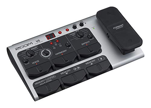 Zoom V6 Vocal Processor, Vocal Effects Pedal, Formant Pedal, Harmony, Looper, 10 Studio Grade Effects, Comes With SGV-6 Shotgun Microphone, For Studio and Live Performance