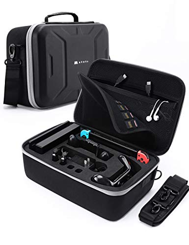 Mumba Deluxe Carrying Case for Nintendo Switch, Large Capacity Travel Storage Pouch for Switch Console & Accessories - Black