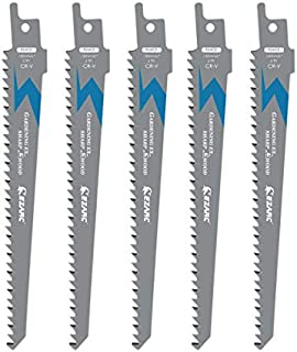 EZARC Wood Pruning Reciprocating Saw Blade 6-Inch Sharp Ground Teeth CRV Long Lifetime Sabre Saw Blades R644GS 6TPI (5-Pack)