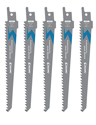 EZARC Wood Pruning Reciprocating Saw Blade 6-Inch Sharp Ground Teeth CRV Long Lifetime Sabre Saw Blades R644GS 6TPI (5-Pack)