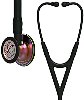 3M Littmann Cardiology IV Diagnostic Stethoscope, Rainbow-Finish Chest Piece, Black Tube, Stem and Headset, 27 Inch, 6165