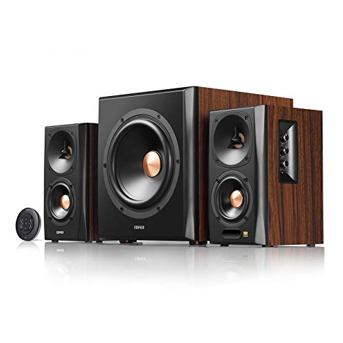 Edifier S360DB Bookshelf Speaker and Subwoofer 2.1 Speaker System Bluetooth v4.1 aptX Wireless Sound for Computer Rooms, Living Rooms and Dens